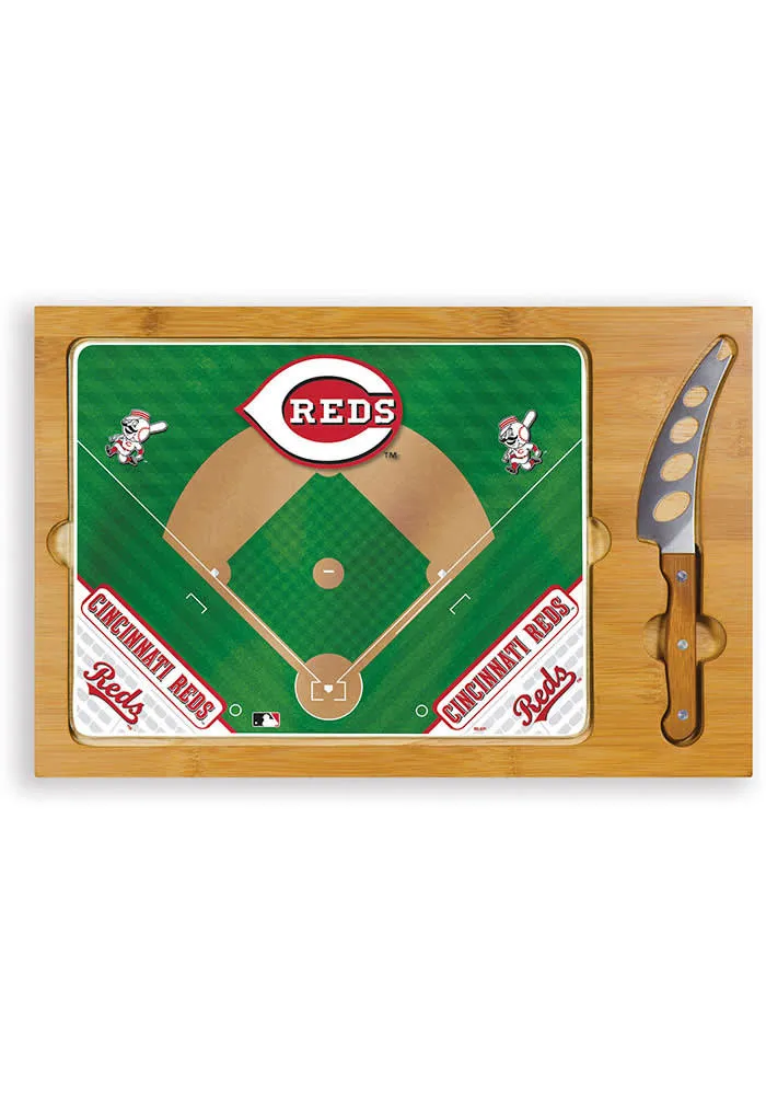 Cincinnati Reds Icon Glass Top Cutting Board