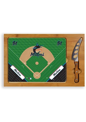 Miami Marlins Icon Glass Top Cutting Board