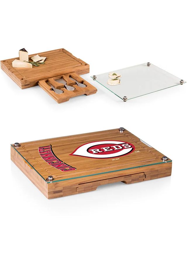 Cincinnati Reds Concerto Tool Set and Glass Top Cheese Serving Tray