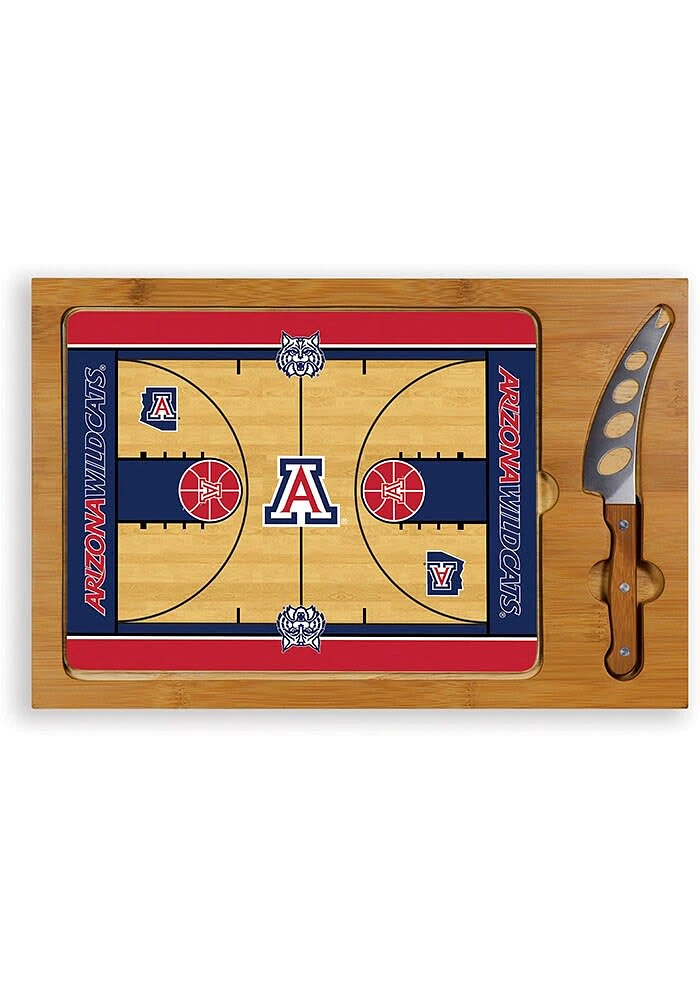Arizona Wildcats Icon Basketball Glass Top Cutting Board