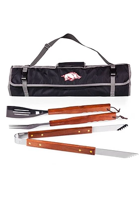 Arkansas Razorbacks 3 Piece Tote BBQ Tool Set