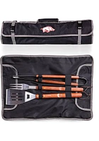 Arkansas Razorbacks 3 Piece Tote BBQ Tool Set