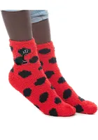 Cincinnati Bearcats Polka Dot Fuzzy Womens Quarter Socks