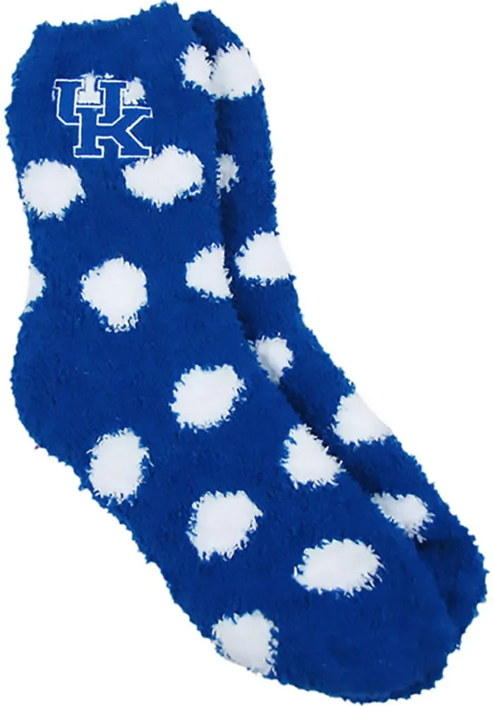 Kentucky Wildcats Polka Dot Fuzzy Womens Quarter Socks