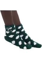 Michigan State Spartans Polka Dot Fuzzy Womens Quarter Socks