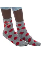 Ohio State Buckeyes Polka Dot Fuzzy Womens Quarter Socks