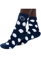 Penn State Nittany Lions Polka Dot Fuzzy Womens Quarter Socks