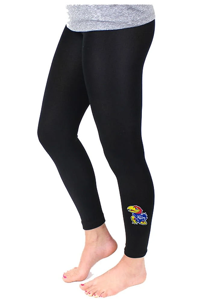 Kansas Jayhawks Womens Black Embroidered Pants