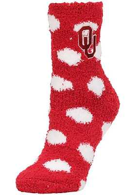 Oklahoma Sooners Polka Dot Womens Quarter Socks