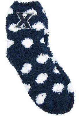 Xavier Musketeers Fuzzy Dot Womens Quarter Socks