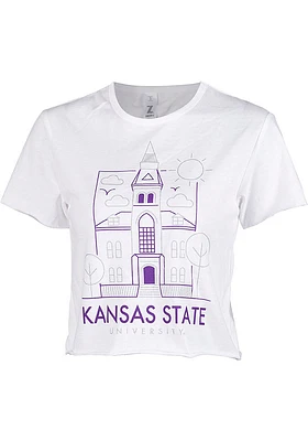 K-State Wildcats Womens White Landmark Short Sleeve T-Shirt