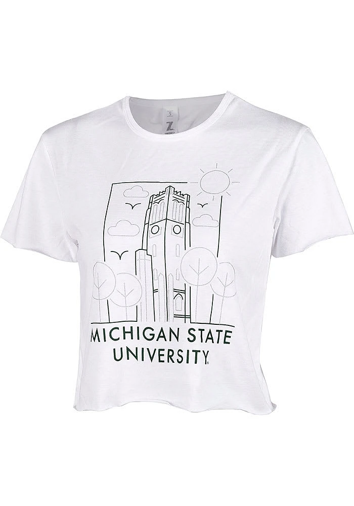 Michigan State Spartans Womens White Landmark Short Sleeve T-Shirt