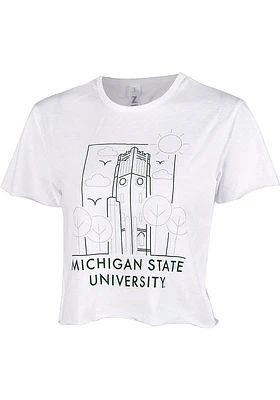 Michigan State Spartans Womens White Landmark Short Sleeve T-Shirt