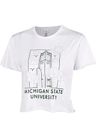 Michigan State Spartans Womens White Landmark Short Sleeve T-Shirt