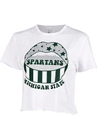 Michigan State Spartans Womens White Mouth Short Sleeve T-Shirt