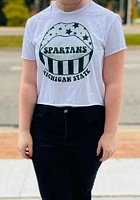 Michigan State Spartans Womens White Mouth Short Sleeve T-Shirt