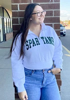 Michigan State Spartans Womens White Crop Qtr Zip