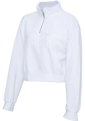 Penn State Nittany Lions Womens White Crop Qtr Zip