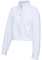 Penn State Nittany Lions Womens White Crop Qtr Zip