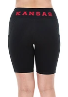 Kansas Jayhawks Womens Black Biker Shorts