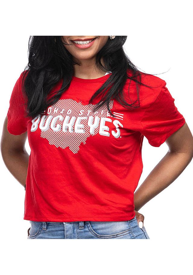 Ohio State Buckeyes Womens Red Bam Short Sleeve T-Shirt