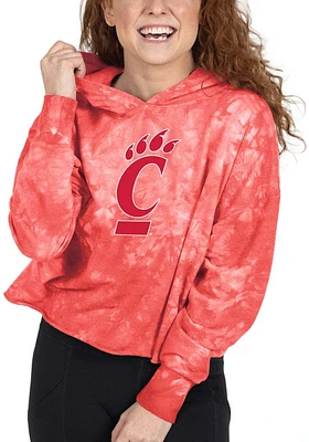 Cincinnati Bearcats Womens Red Cloud Wash Hooded Sweatshirt