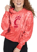 Cincinnati Bearcats Womens Red Cloud Wash Hooded Sweatshirt