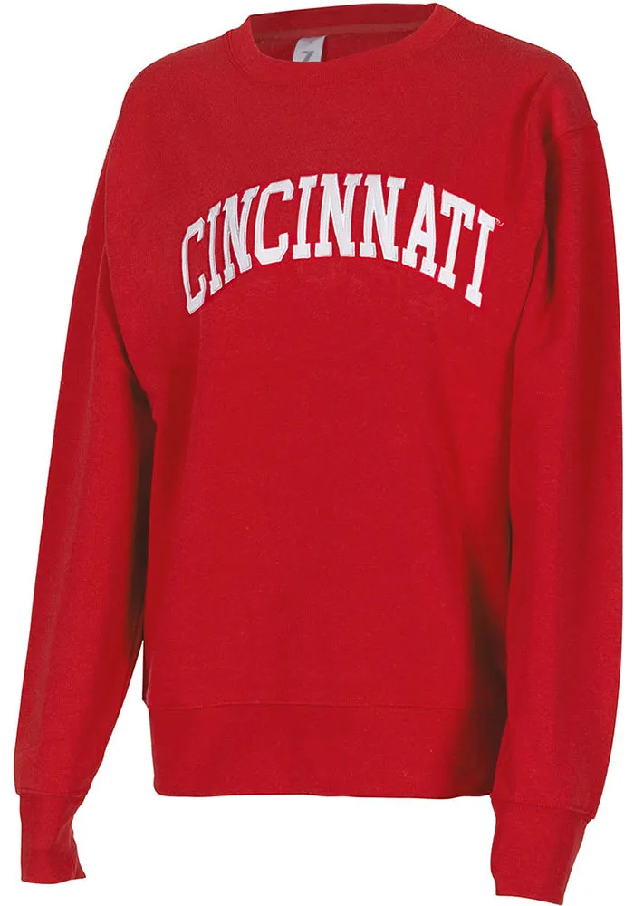 Cincinnati Bearcats Womens Red Sport Crew Sweatshirt