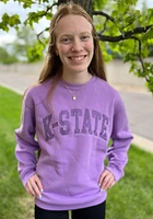 K-State Wildcats Womens Lavender Sport Wordmark Crew Sweatshirt
