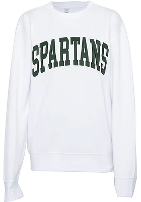 Michigan State Spartans Womens White Sport Crew Sweatshirt