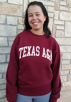 Texas A&M Aggies Womens Maroon Sport Crew Sweatshirt