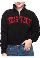Texas Tech Red Raiders Womens Black Cropped Qtr Zip