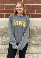 Iowa Hawkeyes Womens Charcoal Sport Crew Sweatshirt