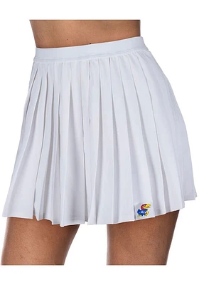 Kansas Jayhawks Womens White Pleated Skirt