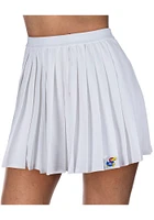 Kansas Jayhawks Womens White Pleated Skirt