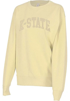 K-State Wildcats Womens Yellow Sport Crew Sweatshirt