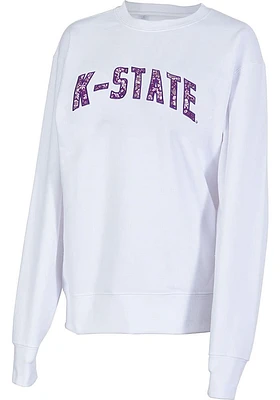 K-State Wildcats Womens White Sport Crew Sweatshirt