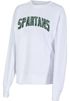 Michigan State Spartans Womens White Sport Performance Crew Sweatshirt