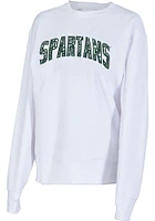 Michigan State Spartans Womens White Sport Performance Crew Sweatshirt