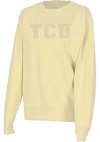 TCU Horned Frogs Womens Yellow Sport Crew Sweatshirt