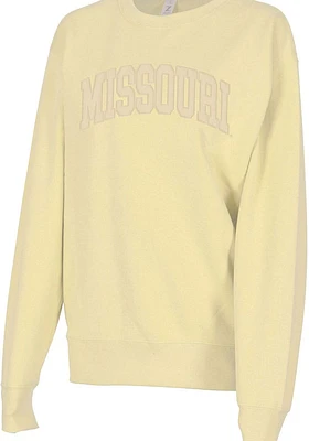 Missouri Tigers Womens Yellow Sport Detail Crew Sweatshirt