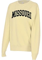 Missouri Tigers Womens Yellow Sport Crew Sweatshirt