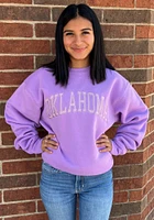 Oklahoma Sooners Womens Lavender Sport Crew Sweatshirt