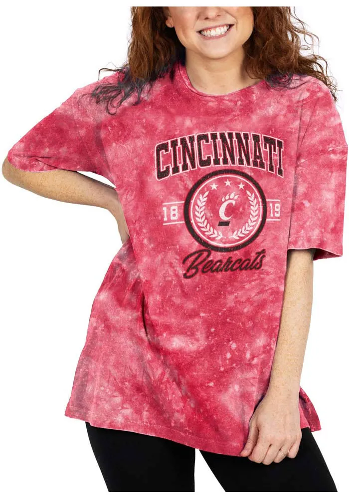 Cincinnati Bearcats Womens Cloud Dye Short Sleeve T-Shirt