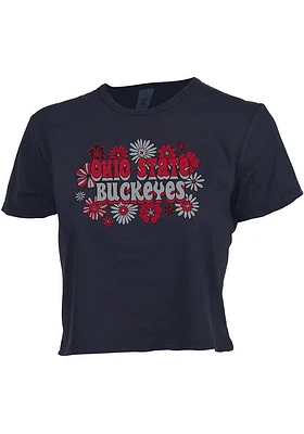Ohio State Buckeyes Cropped Short Sleeve T-Shirt - Black