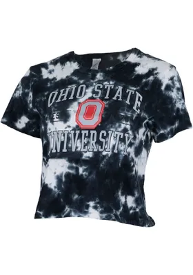 Ohio State Buckeyes Womens Cropped Tie Dye Short Sleeve T-Shirt