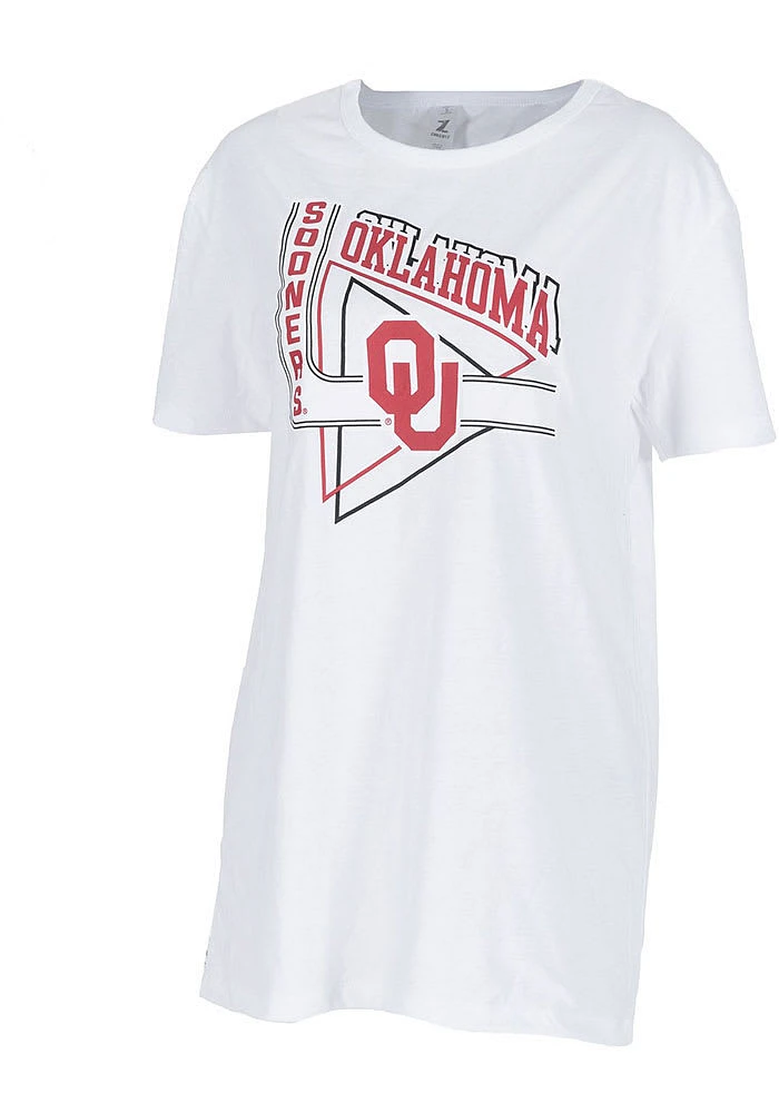 Oklahoma Sooners Womens White Oversized Short Sleeve T-Shirt