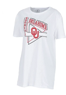 Oklahoma Sooners Womens White Oversized Short Sleeve T-Shirt