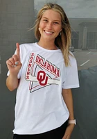 Oklahoma Sooners Womens White Oversized Short Sleeve T-Shirt