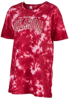 Oklahoma Sooners Womens Crimson Tie Dye Design Short Sleeve T-Shirt